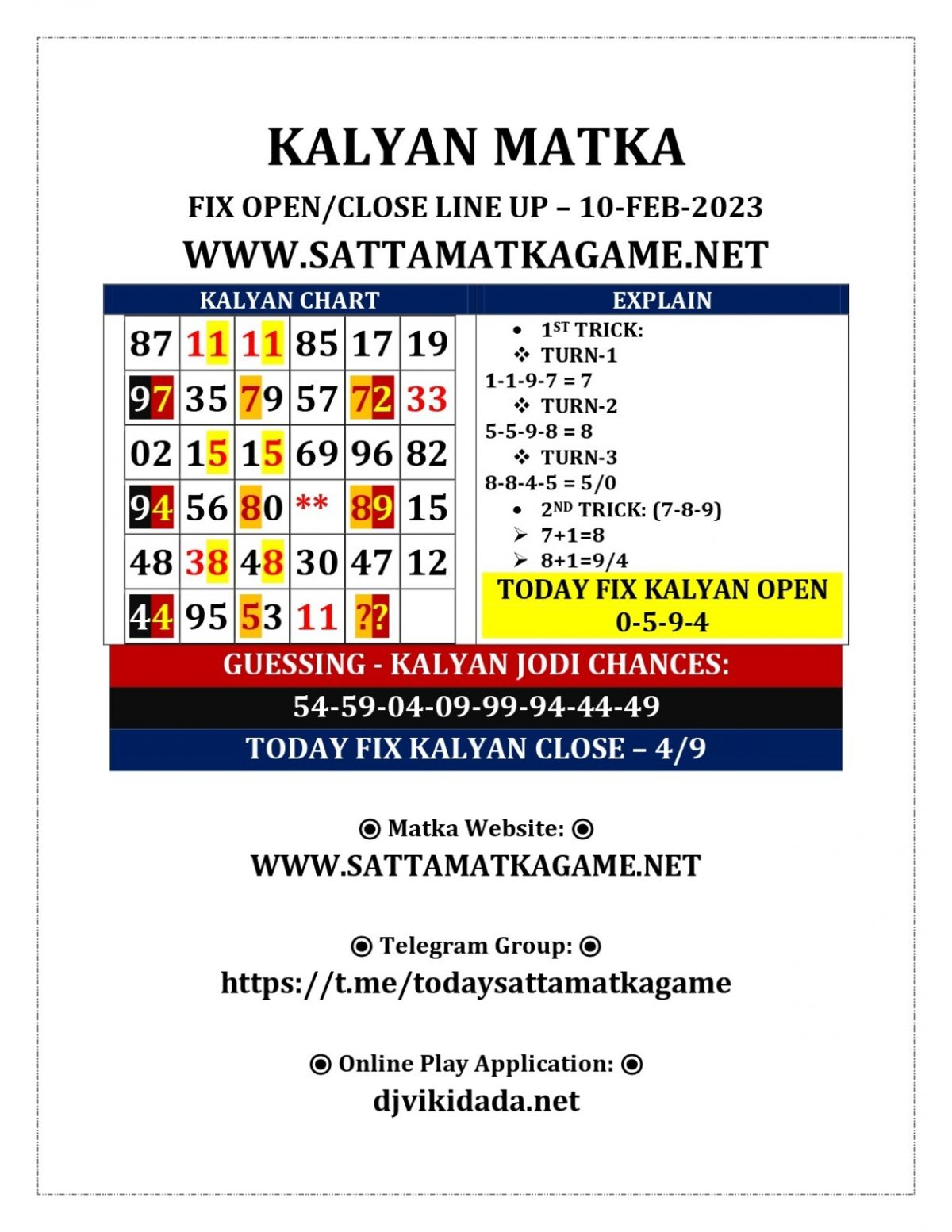 Matkaindia.net 100 Fix Kalyan Mumbai Singal Jodi-patti-open | India Casino